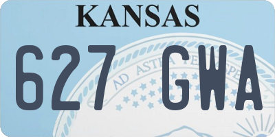 KS license plate 627GWA