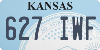 KS license plate 627IWF