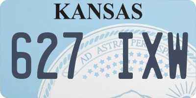 KS license plate 627IXW