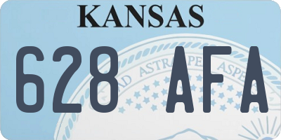 KS license plate 628AFA