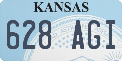 KS license plate 628AGI
