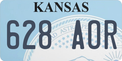 KS license plate 628AOR