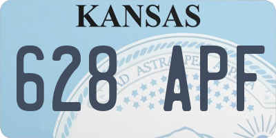 KS license plate 628APF