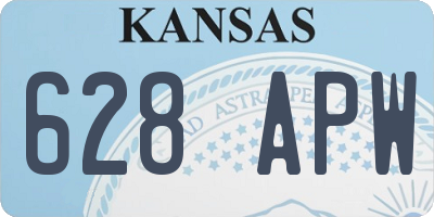 KS license plate 628APW