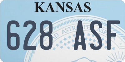KS license plate 628ASF