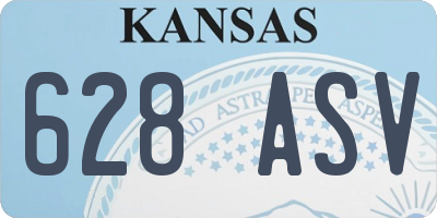 KS license plate 628ASV
