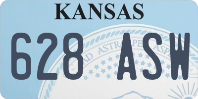 KS license plate 628ASW