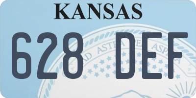 KS license plate 628DEF