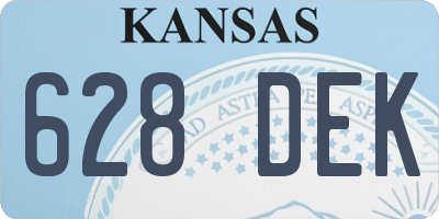 KS license plate 628DEK