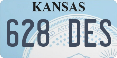 KS license plate 628DES