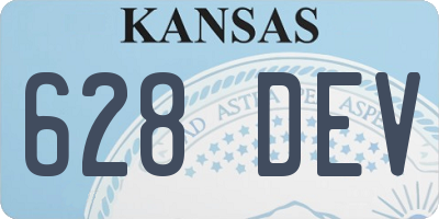 KS license plate 628DEV