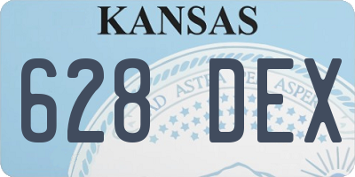 KS license plate 628DEX