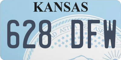 KS license plate 628DFW