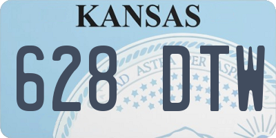 KS license plate 628DTW