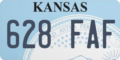KS license plate 628FAF