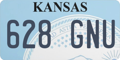 KS license plate 628GNU
