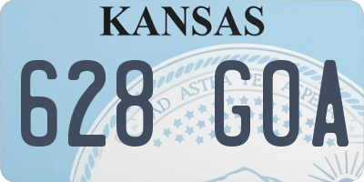 KS license plate 628GOA