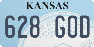 KS license plate 628GOD