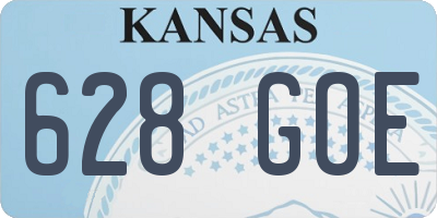 KS license plate 628GOE