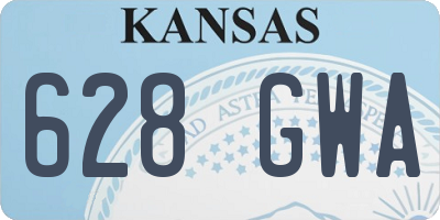 KS license plate 628GWA