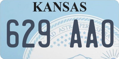 KS license plate 629AAO