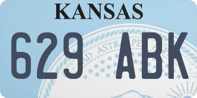 KS license plate 629ABK