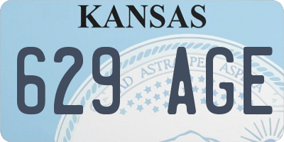 KS license plate 629AGE
