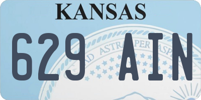 KS license plate 629AIN