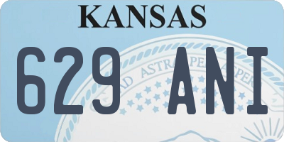 KS license plate 629ANI