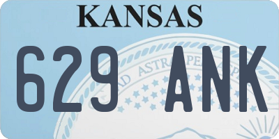 KS license plate 629ANK