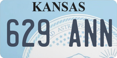KS license plate 629ANN