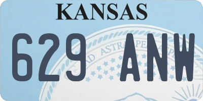 KS license plate 629ANW