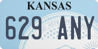 KS license plate 629ANY