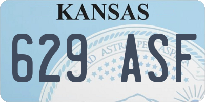KS license plate 629ASF