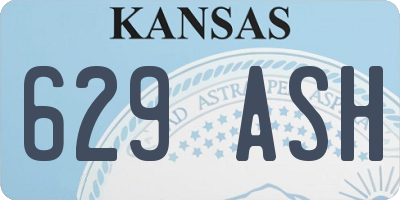 KS license plate 629ASH