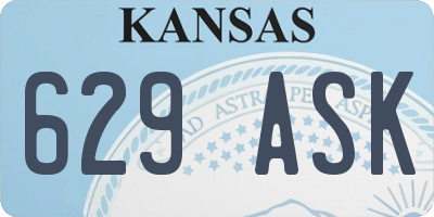KS license plate 629ASK