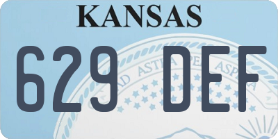KS license plate 629DEF