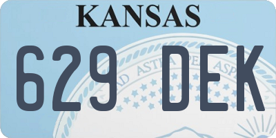KS license plate 629DEK