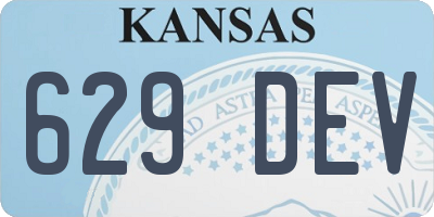 KS license plate 629DEV