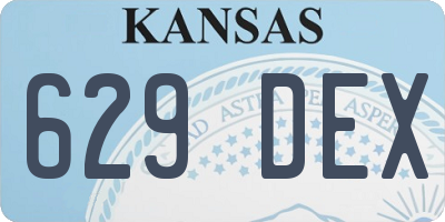 KS license plate 629DEX