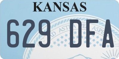KS license plate 629DFA