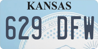 KS license plate 629DFW