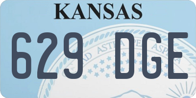 KS license plate 629DGE