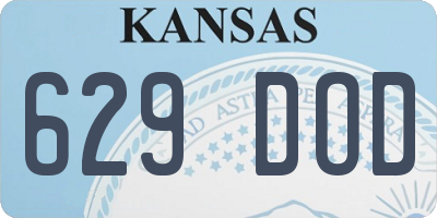 KS license plate 629DOD