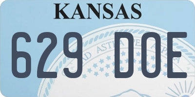 KS license plate 629DOE
