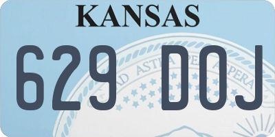 KS license plate 629DOJ