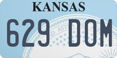 KS license plate 629DOM