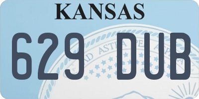 KS license plate 629DUB