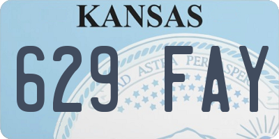 KS license plate 629FAY