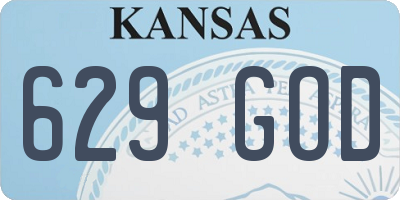 KS license plate 629GOD